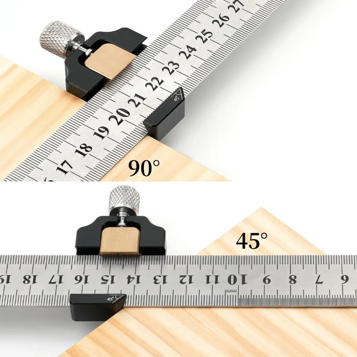 סרגל שילוב מתכוונן פלדה 45-90 מעלות