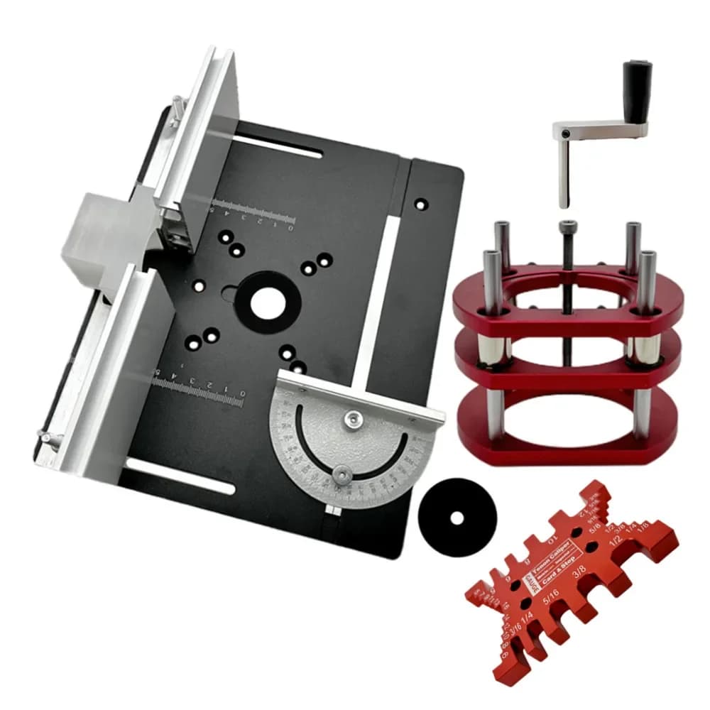 מערכת הרמה לטוחן (Router Lift) עם פלטת אלומיניום למנועים בקוטר 65 מ"מ
