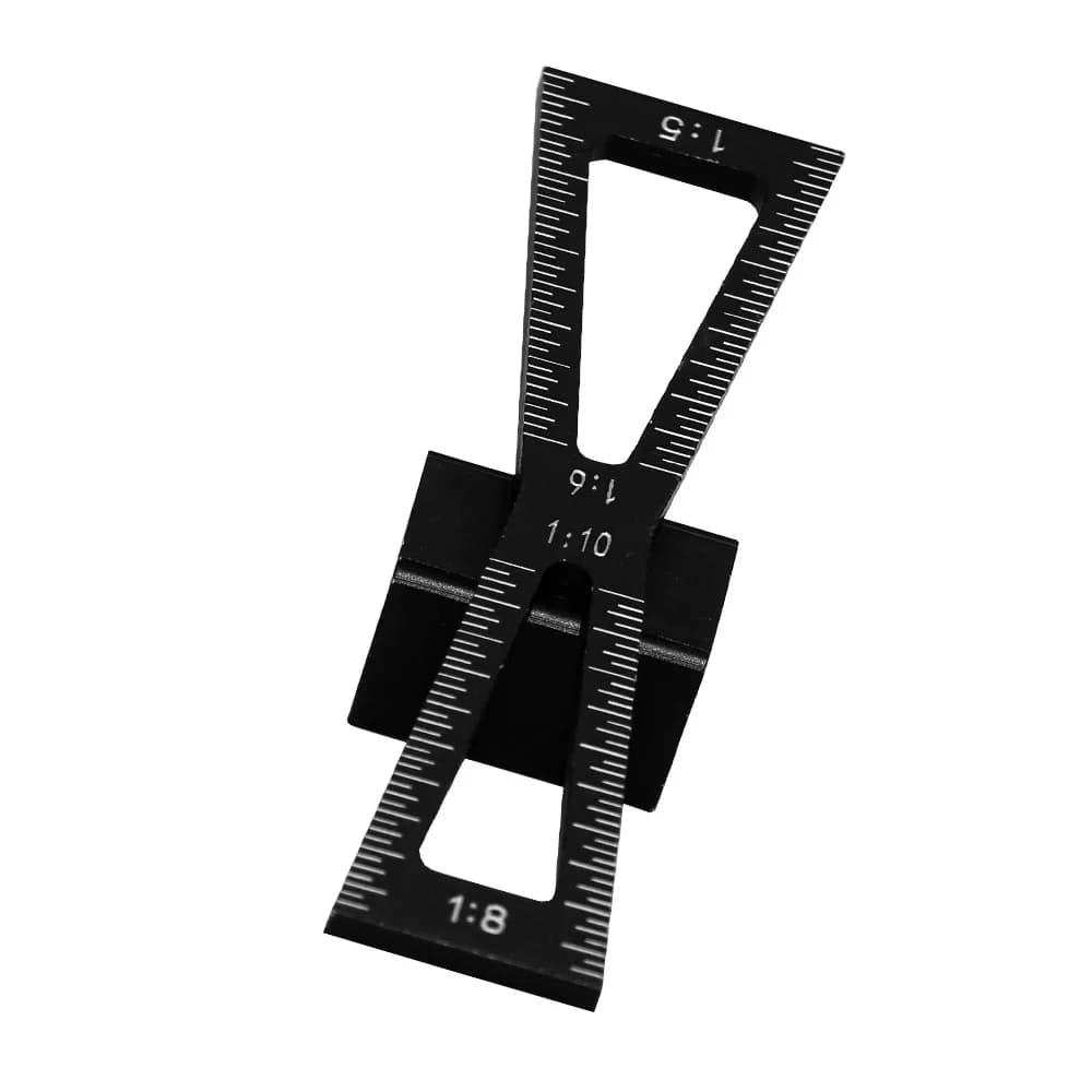 תבנית סימון חיבורי שן יונה (Dovetail) מאלומיניום עם שיפועים מרובים
