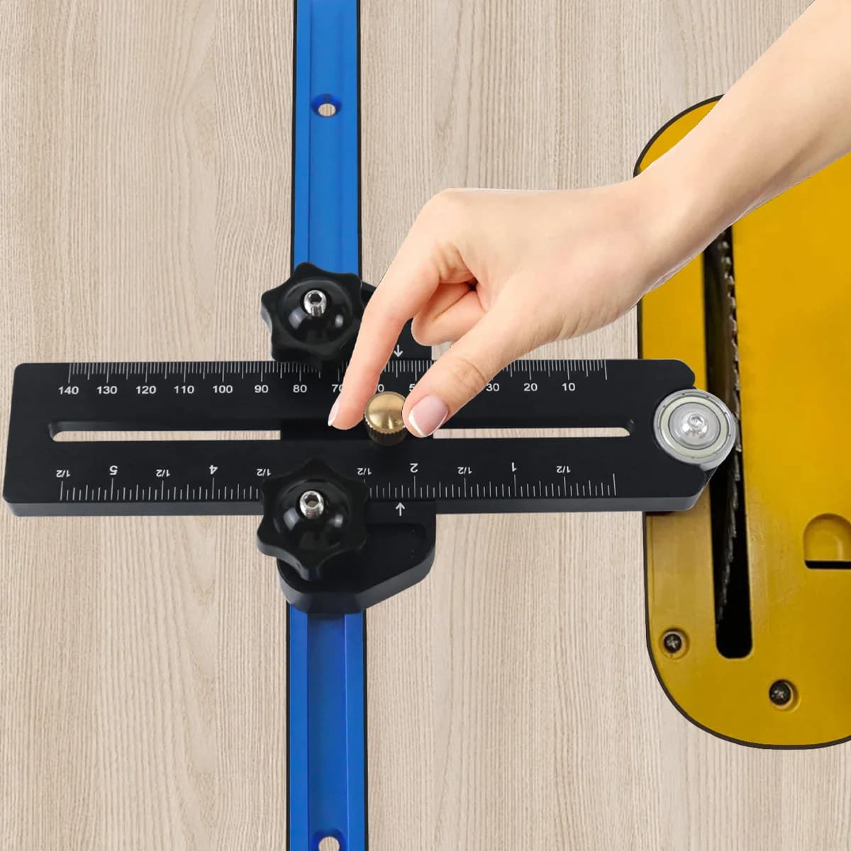 כלי עזר לחיתוך צר דק (Thin Rip Jig) ממתכת לבטיחות במסור שולחן