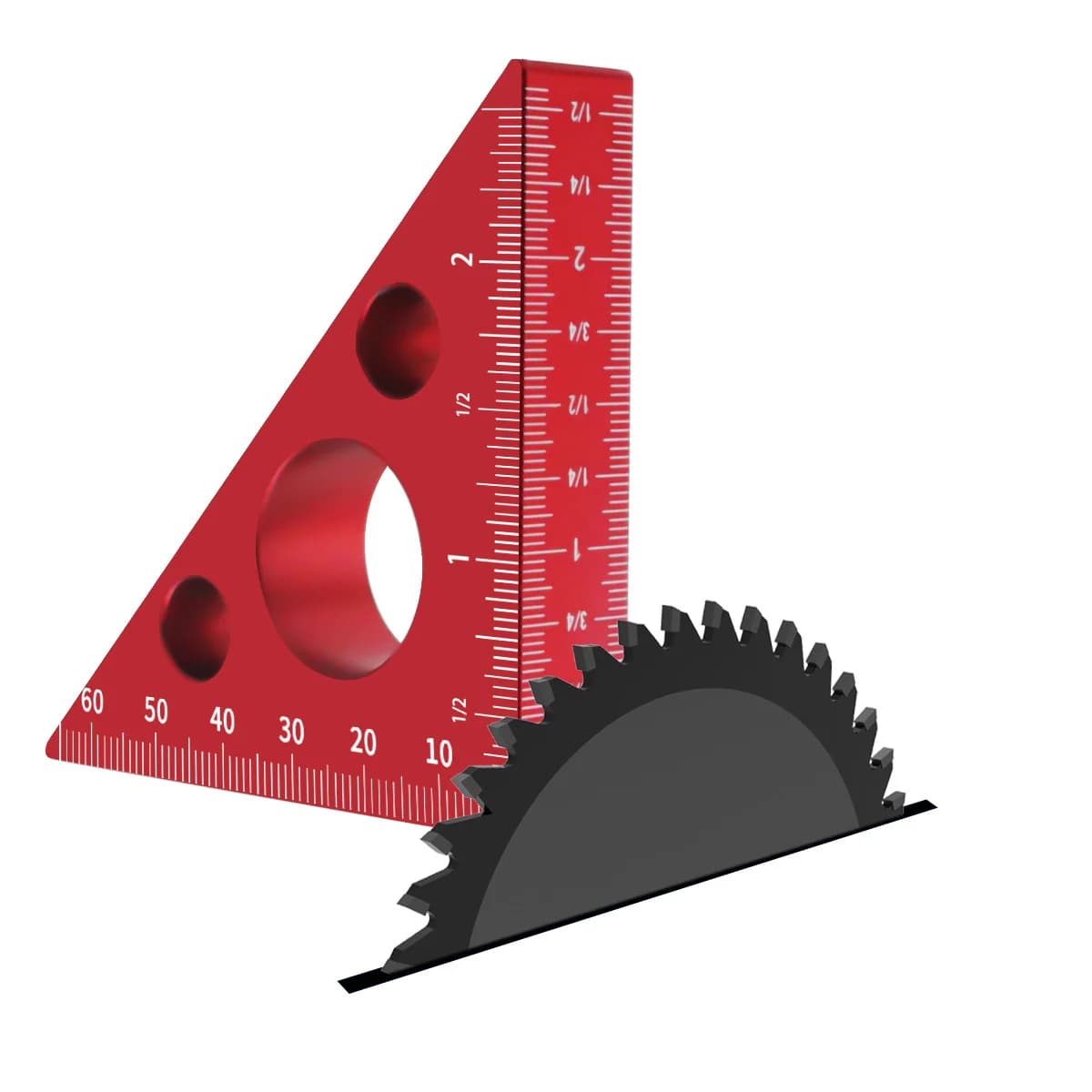 סרגל זווית מדויק אלומיניום 45/90 מעלות