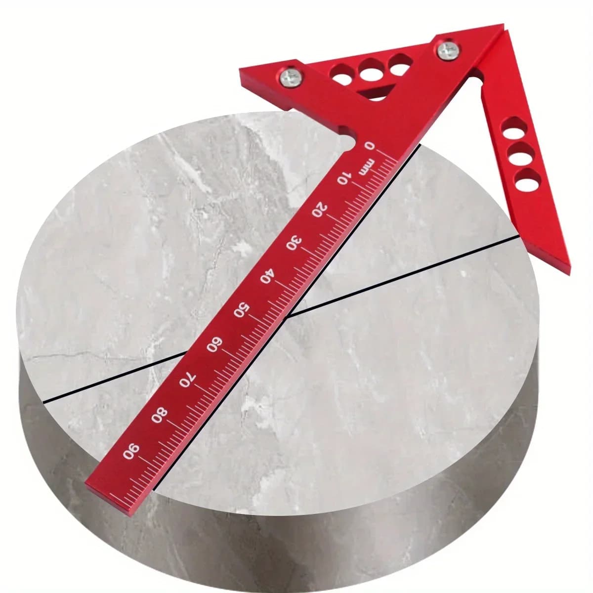 מחוגה מרכזית לנגרות עם מדדי 45/90°