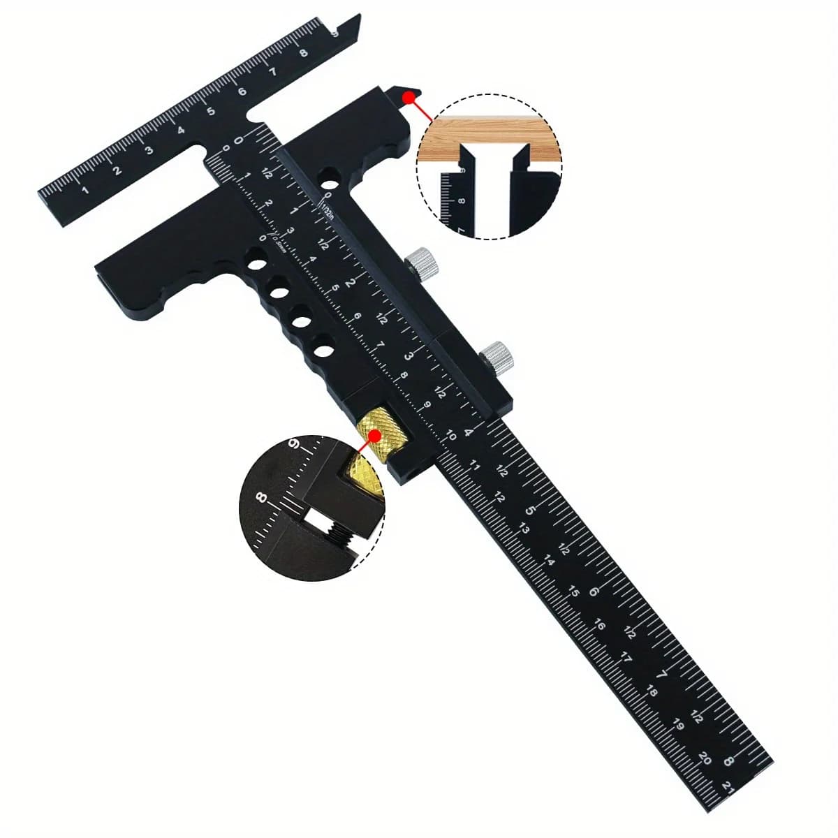 סרגל סימון אלומיניום מתכוונן עם קשת T