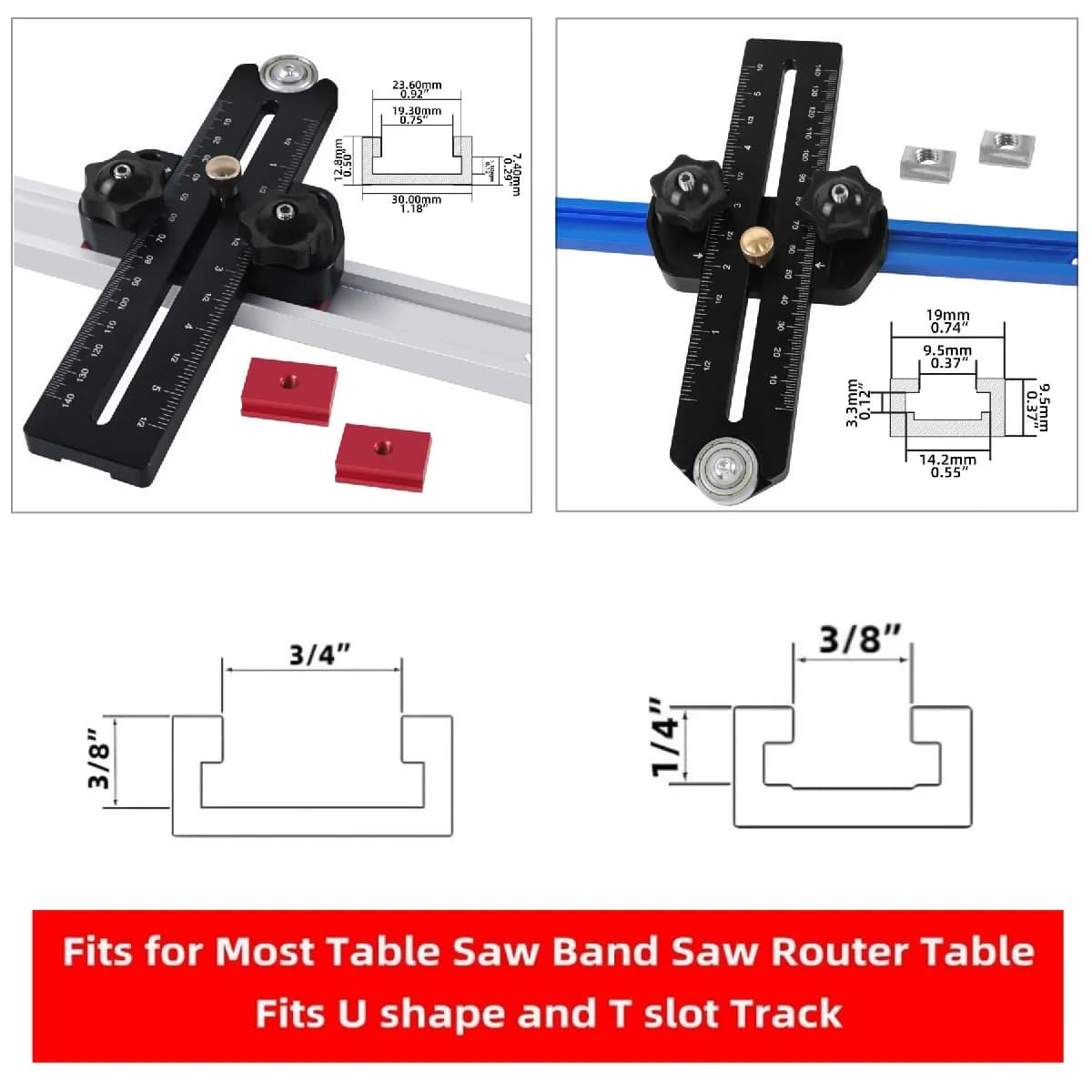 כלי עזר לחיתוך צר דק (Thin Rip Jig) ממתכת לבטיחות במסור שולחן