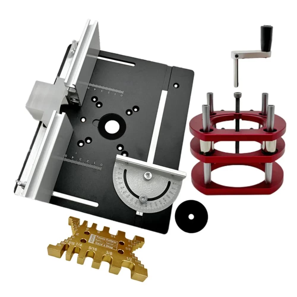 מערכת הרמה לטוחן (Router Lift) עם פלטת אלומיניום למנועים בקוטר 65 מ"מ