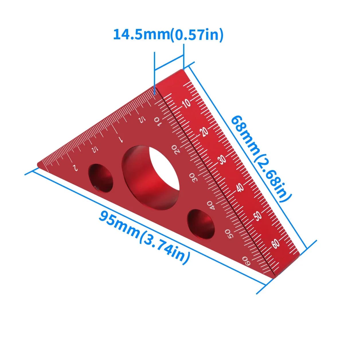 סרגל זווית אלומיניום דיוק 45/90 מעלות