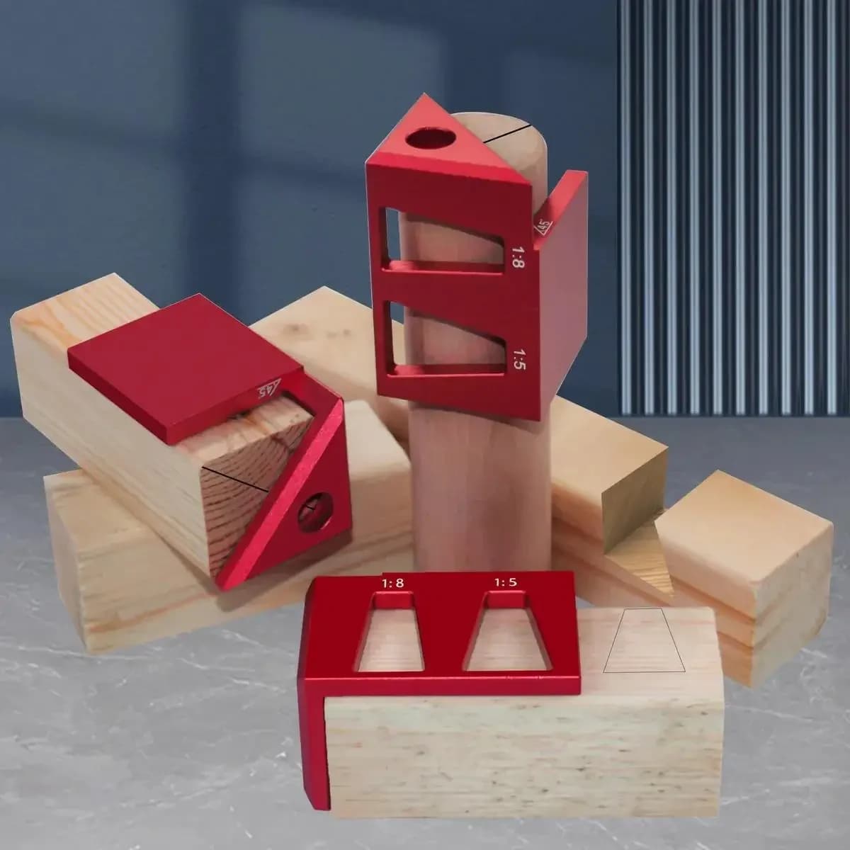 מאתר מרכז וכלי עזר לזוויות (Dovetail Jig) אלומיניום 45/90 מעלות